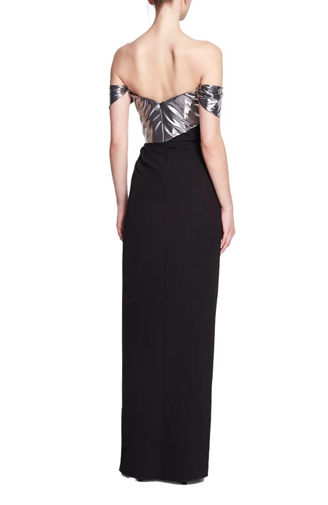 Lame and Crepe Gown