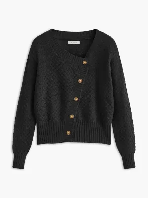 Leisure Asymmetrical Button Cardigan