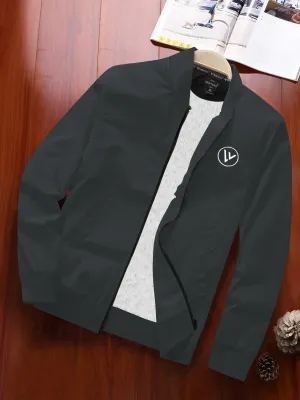 Louis Vicaci Zipper Inner Fur Bomber Jacket For Men-Dark Grey-SP1021/RT2181