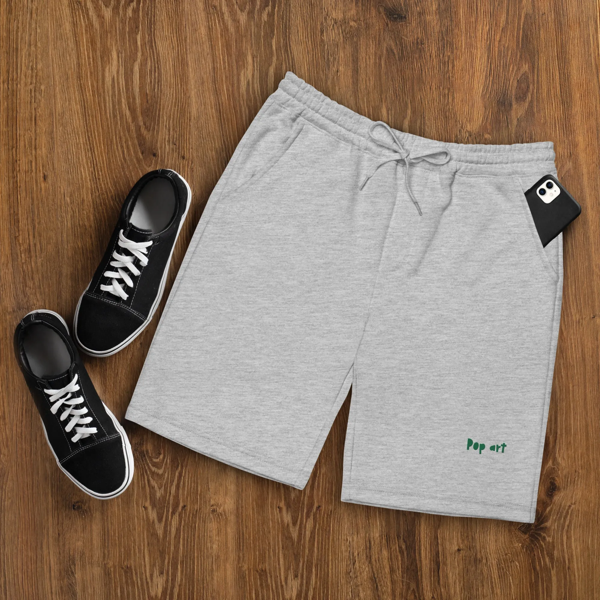 Men's fleece shorts / Pop art Embroidery design (Shipping from US)