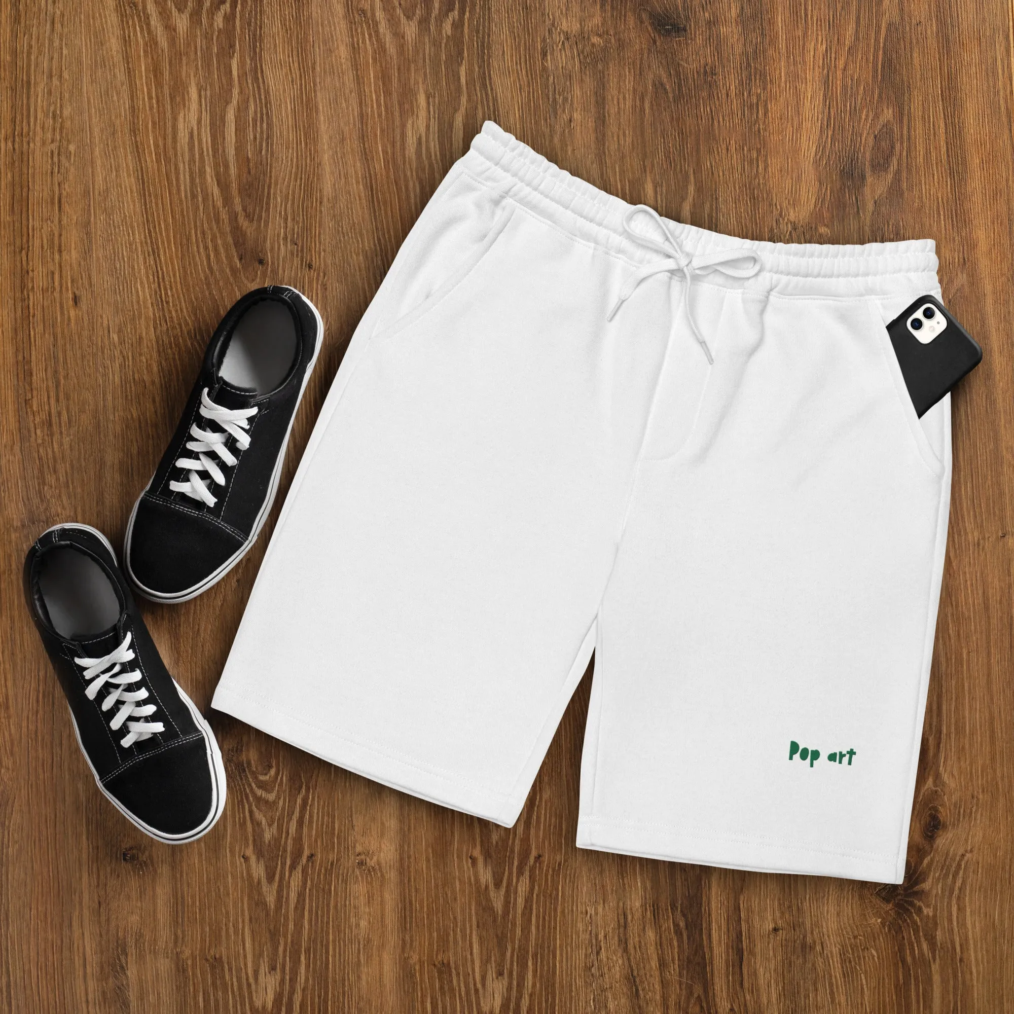 Men's fleece shorts / Pop art Embroidery design (Shipping from US)