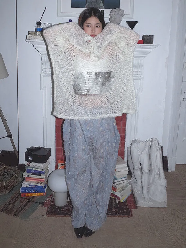 Mesh Oversize Casual Simple Sheer Knit