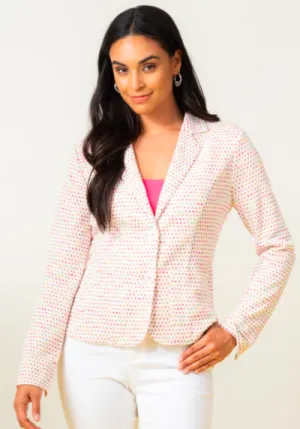 Multicoloured Square Patterned Blazer