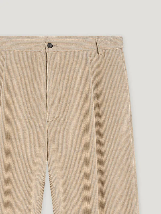 Natural Cord Relaxed Tapered Trousers