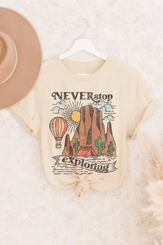NEVER STOP EXPLORING GRAPHIC TEE