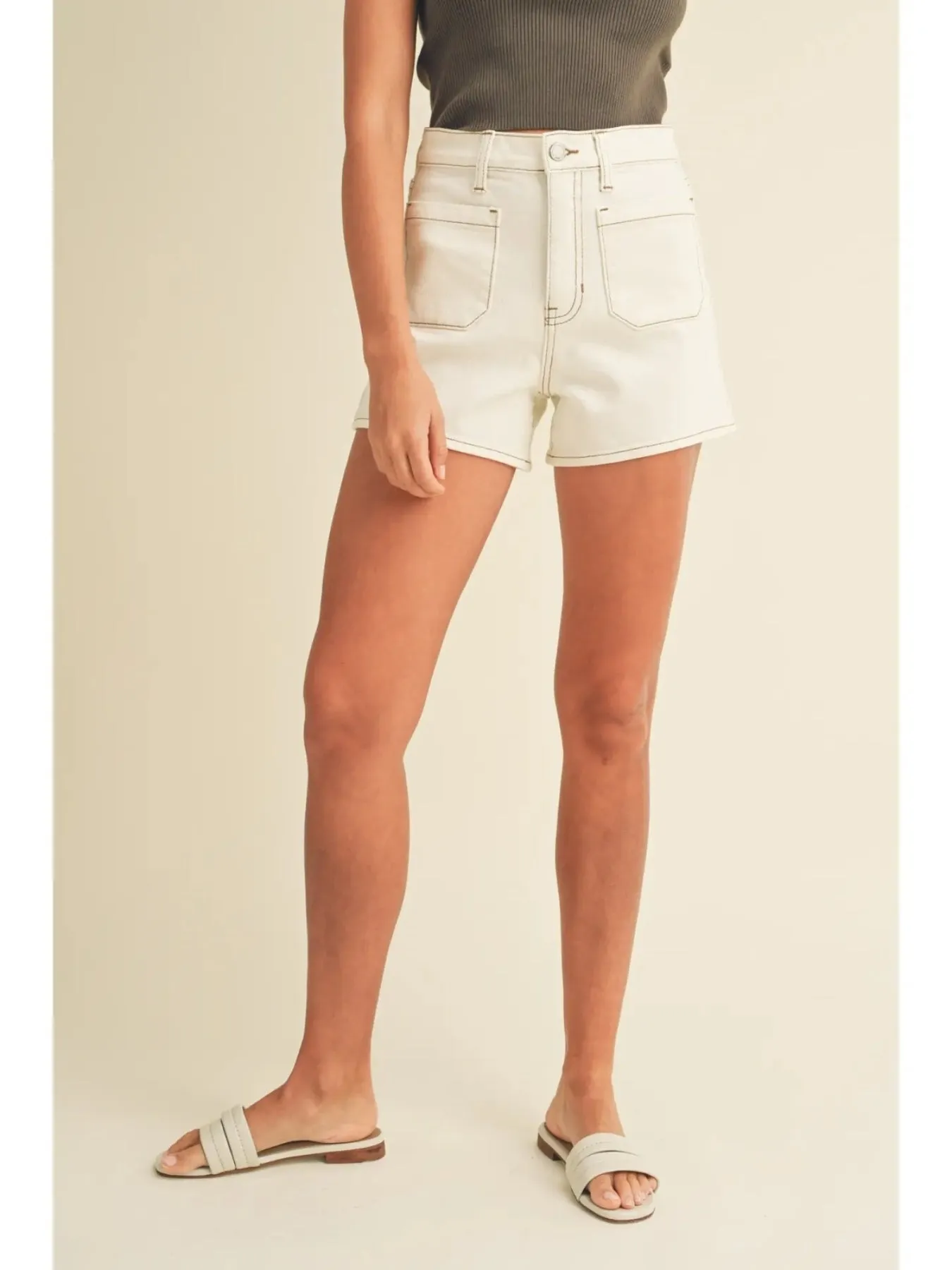 Off White Patch Pocket Short