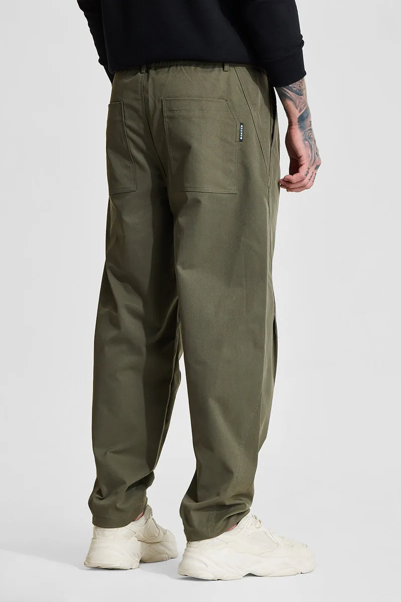 Olive Relaxed Fit Trousers