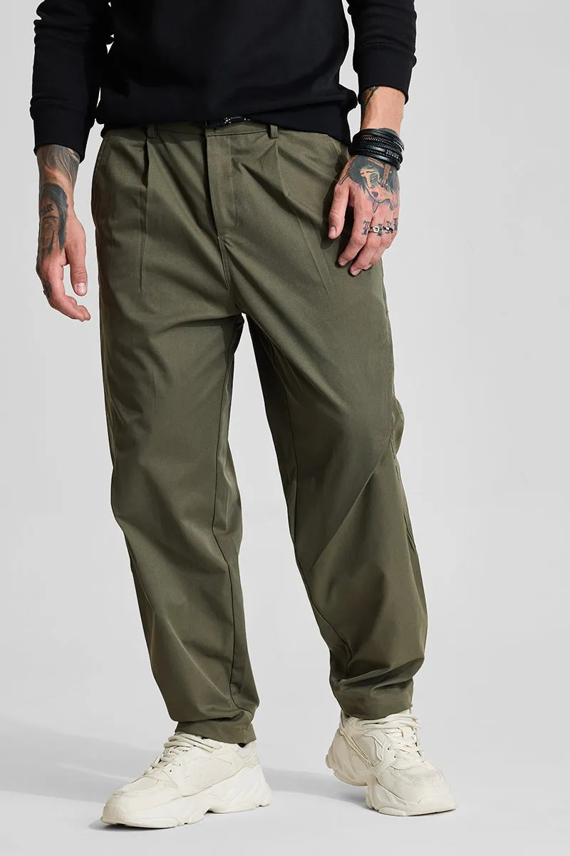 Olive Relaxed Fit Trousers