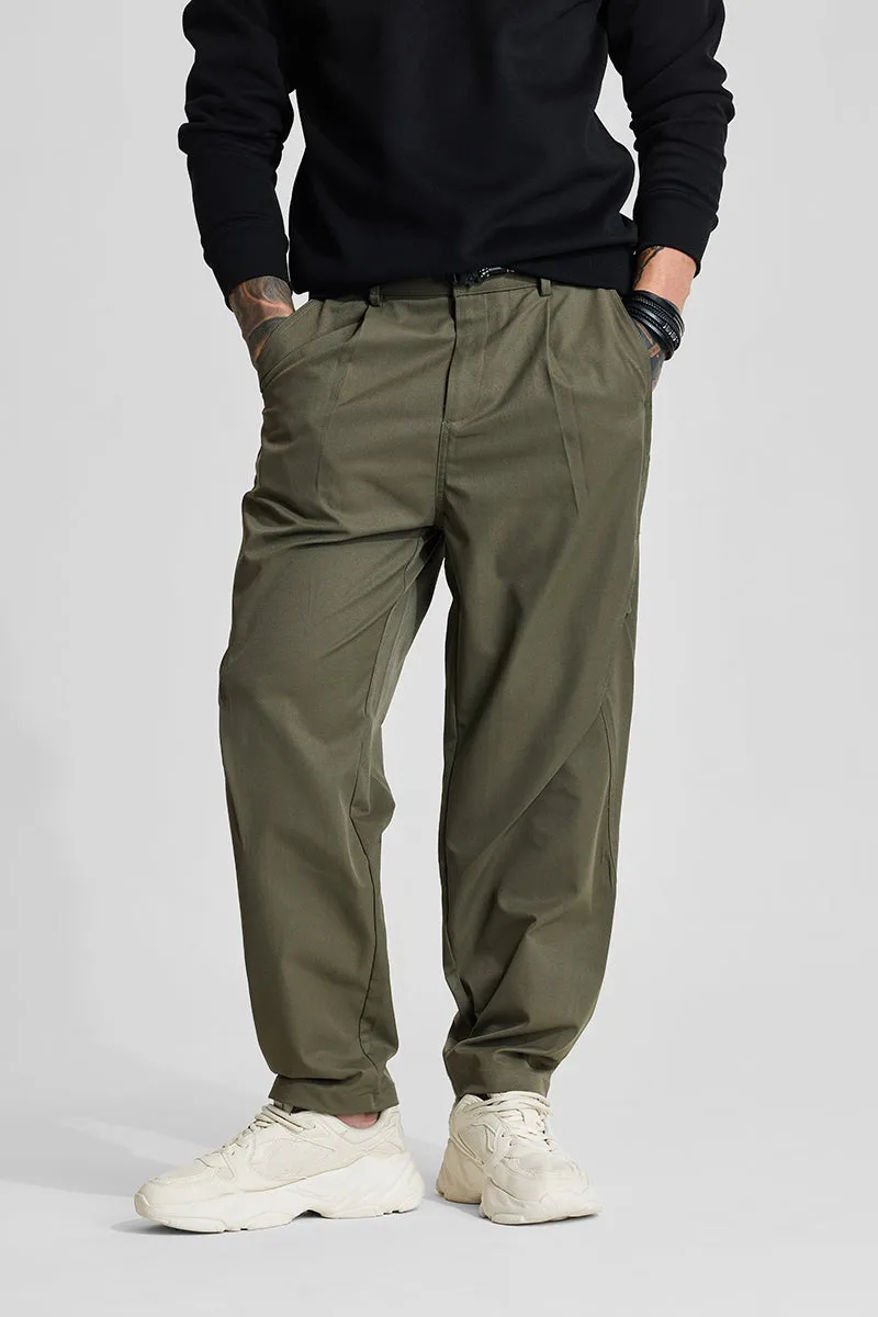 Olive Relaxed Fit Trousers