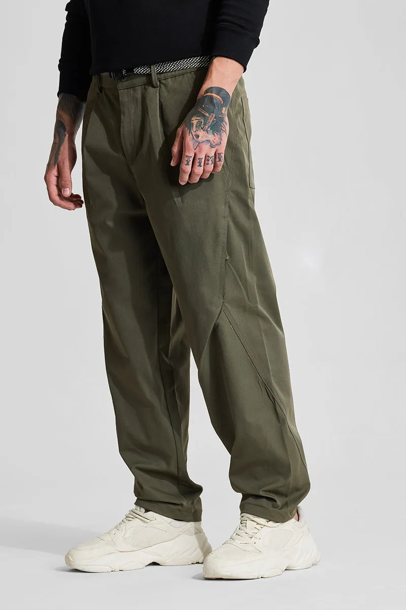 Olive Relaxed Fit Trousers