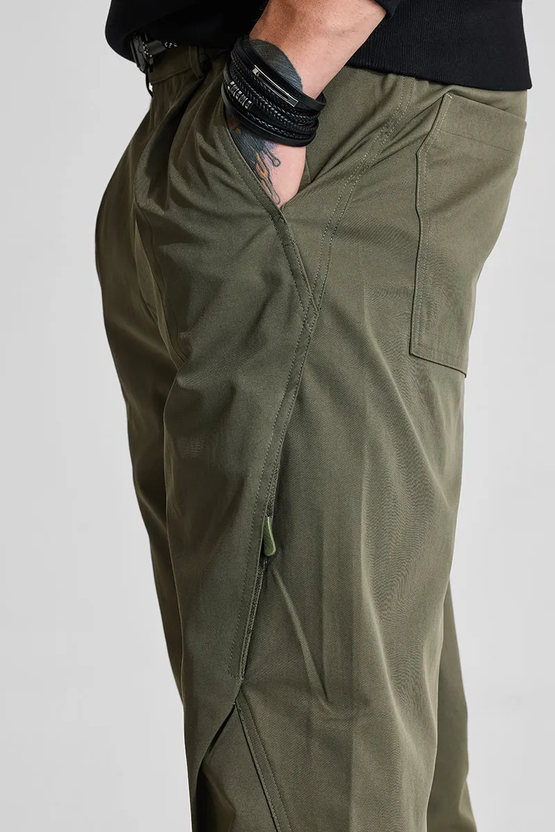 Olive Relaxed Fit Trousers