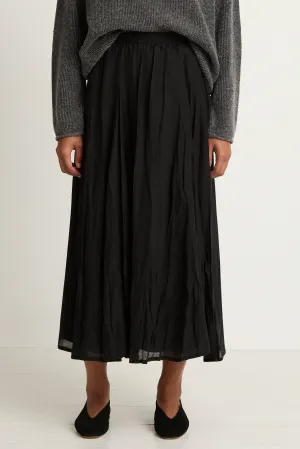 Pas De Calais Crinkle Long Skirt - Black