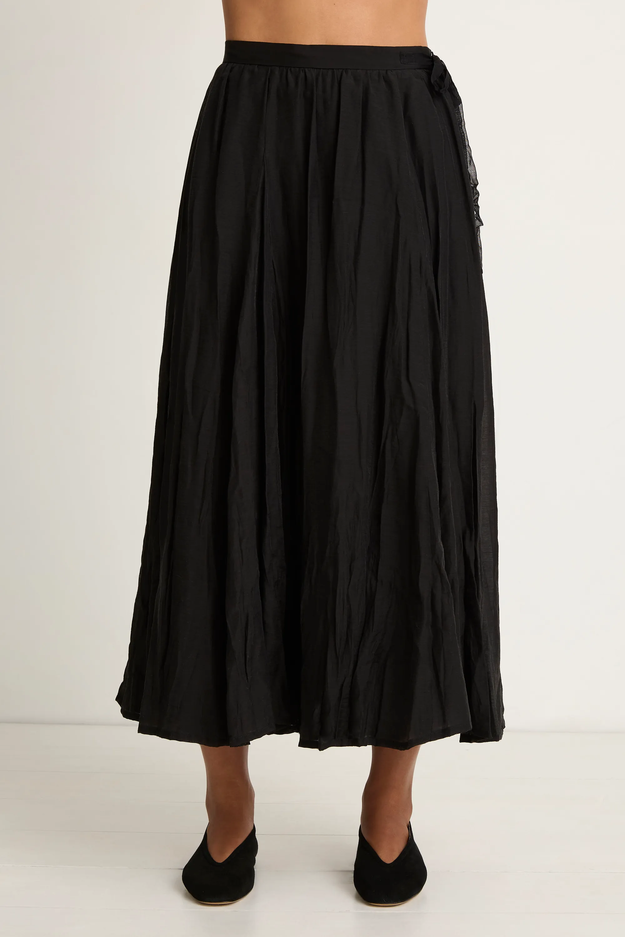 Pas De Calais Crinkle Long Skirt - Black