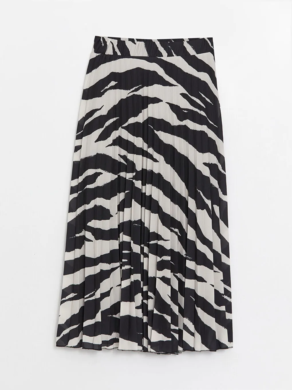 Patterned Chiffon Women Skirt With Elastic Waist