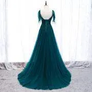 Princess Dark Green Lace Beaded Formal Dress M985