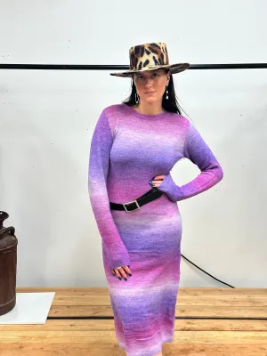 Purple Knit Maxi Dress