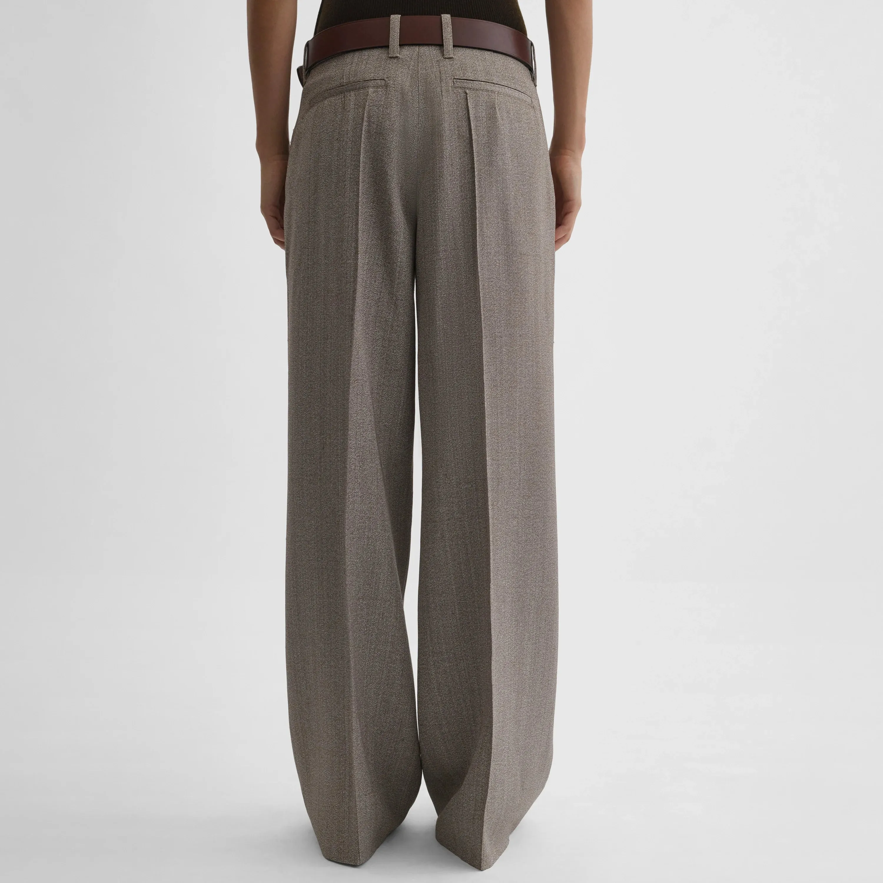 RELAXED TROUSERS | pebble melange viscose