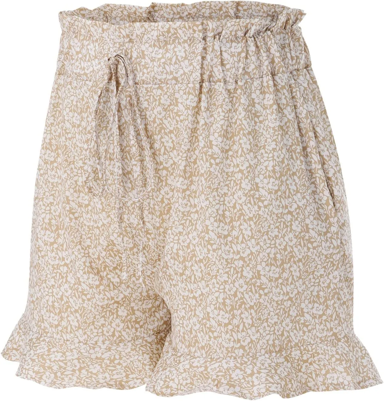 Rvidbe Flowy Shorts for Women Casual Boho Floral Skorts Ruffle Mini Skirts Summer Lightweight Chiffon Butterfly Shorts