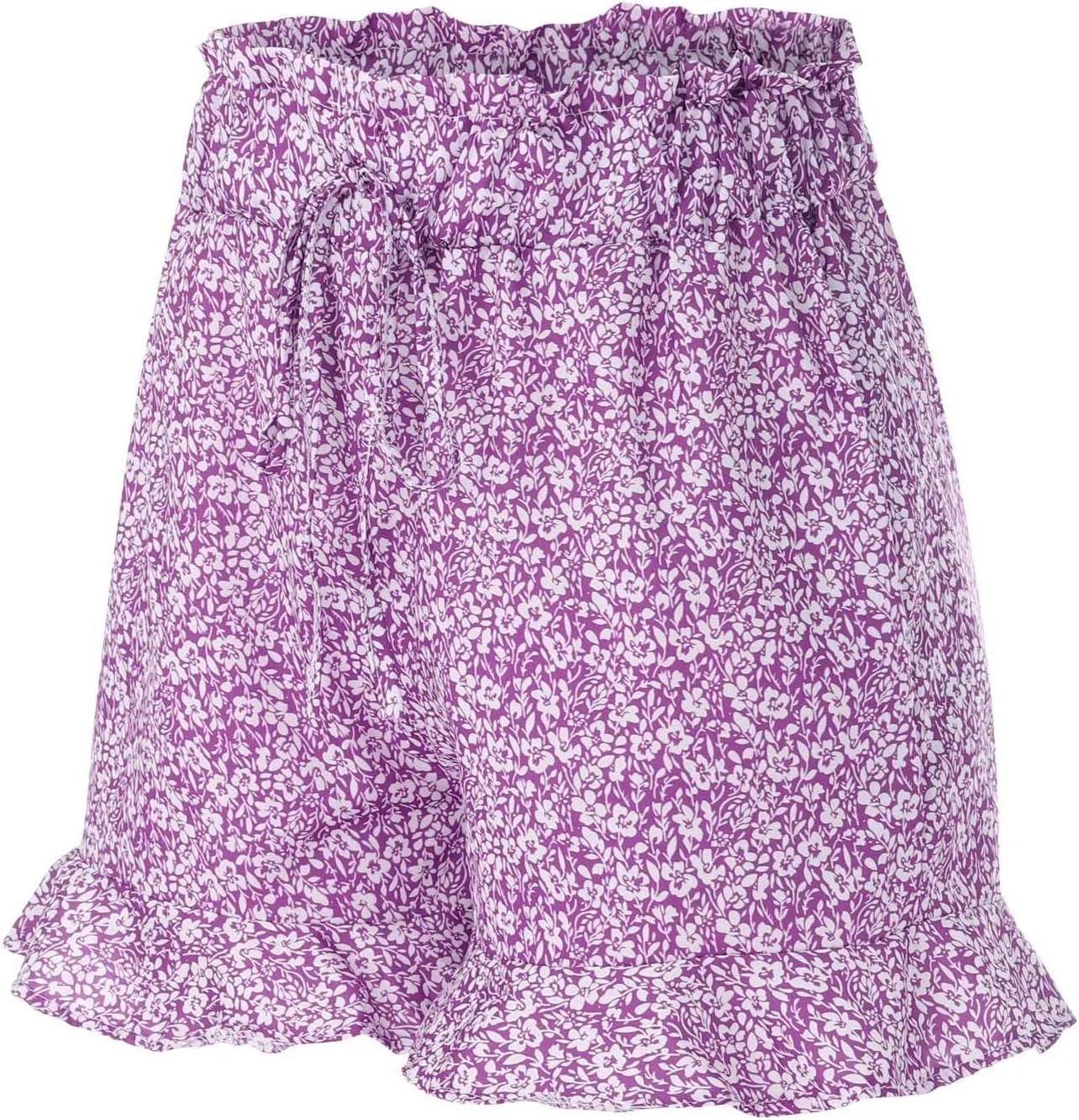 Rvidbe Flowy Shorts for Women Casual Boho Floral Skorts Ruffle Mini Skirts Summer Lightweight Chiffon Butterfly Shorts