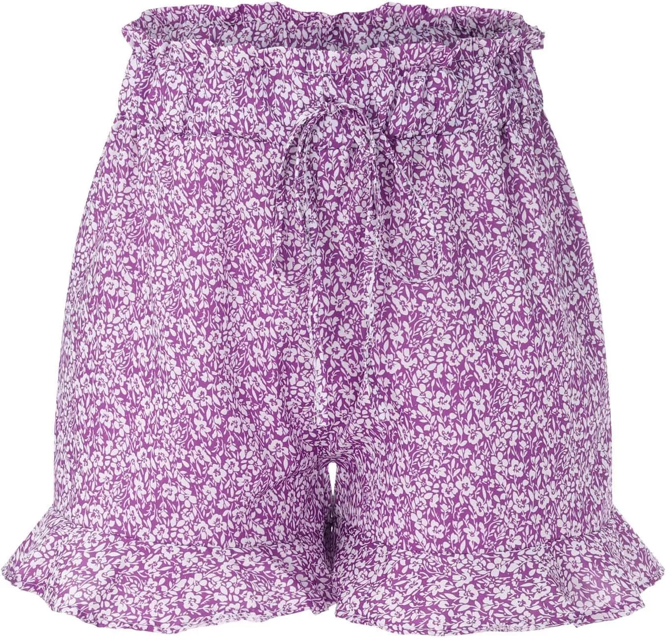 Rvidbe Flowy Shorts for Women Casual Boho Floral Skorts Ruffle Mini Skirts Summer Lightweight Chiffon Butterfly Shorts
