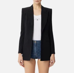 Satin jacket with jacquard diamond