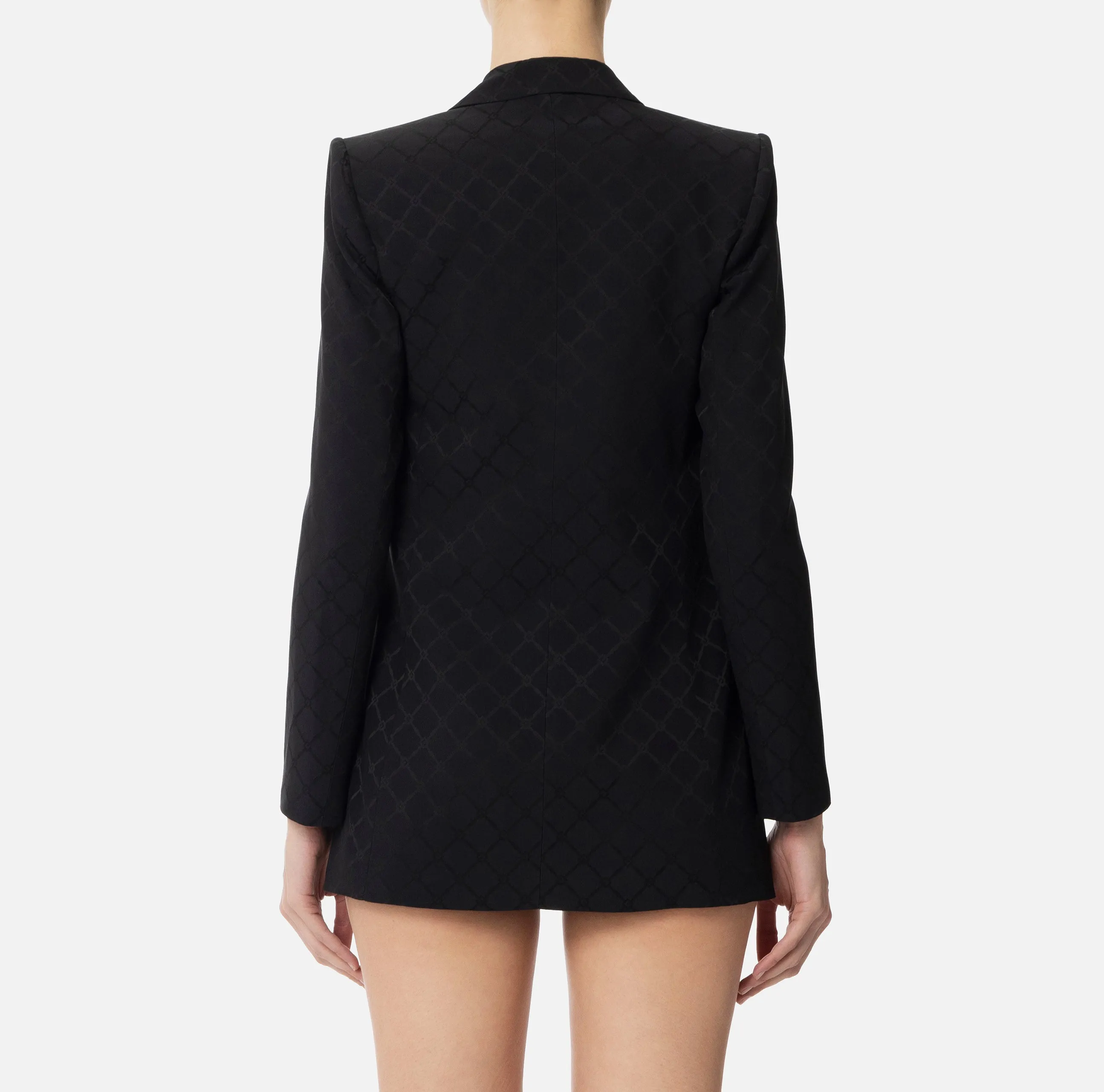 Satin jacket with jacquard diamond