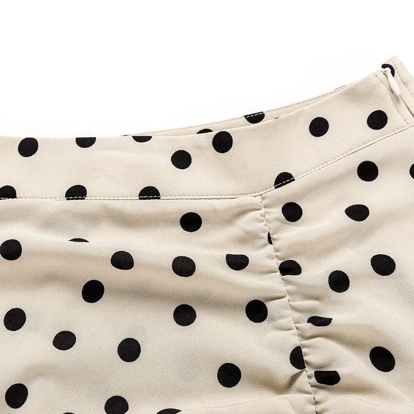 Sexy Khaki Dot Flapper Irregular Maxi Dresses