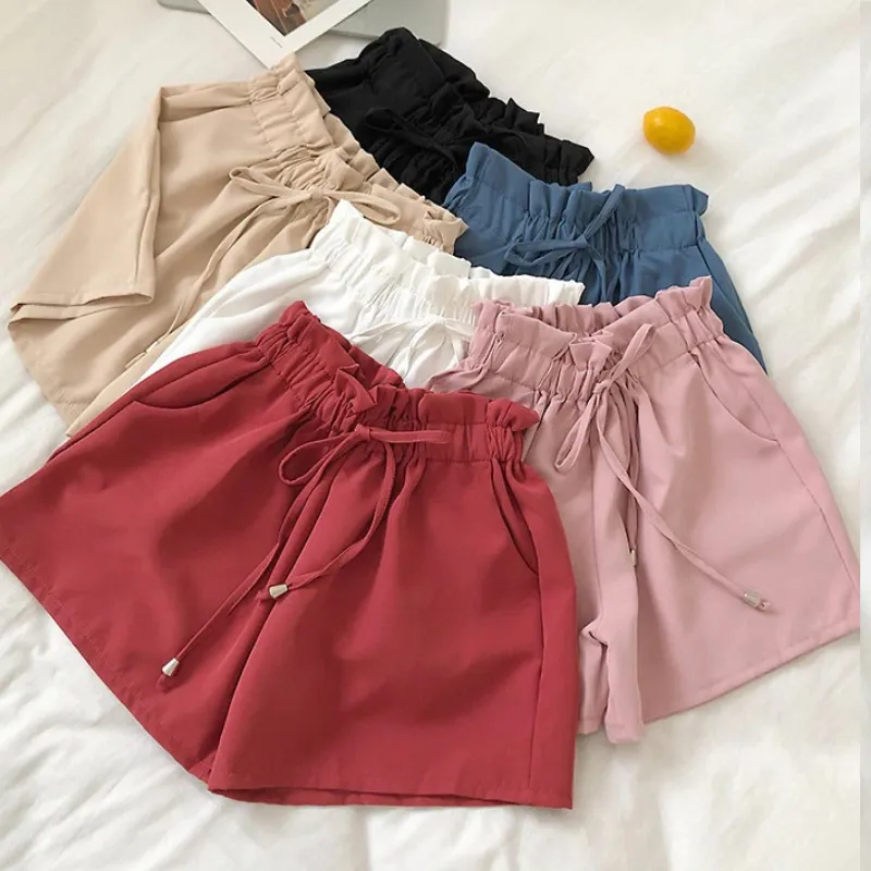 Solid Color Summer Shorts For Women