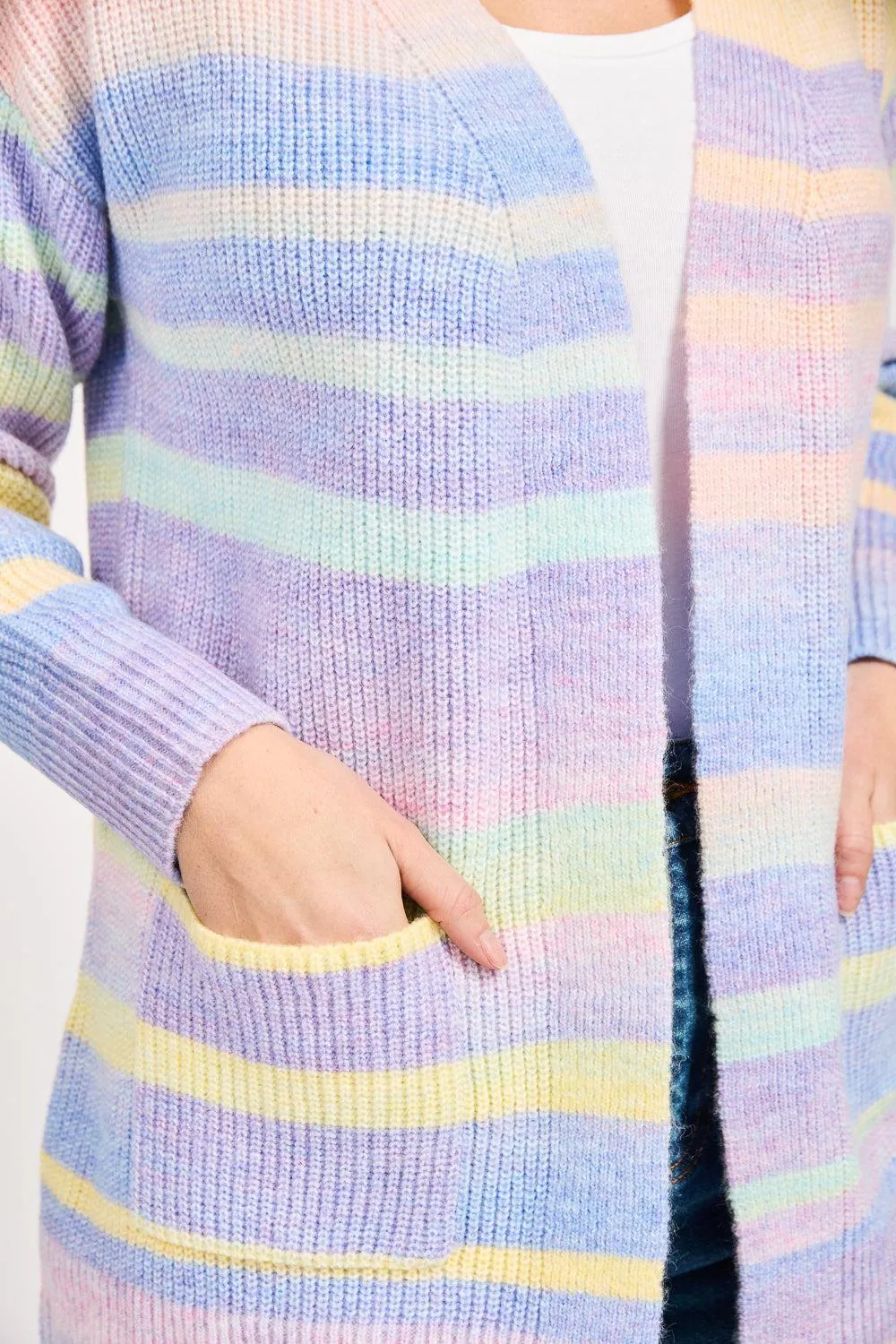 Space Dye Cardigan - Lilac