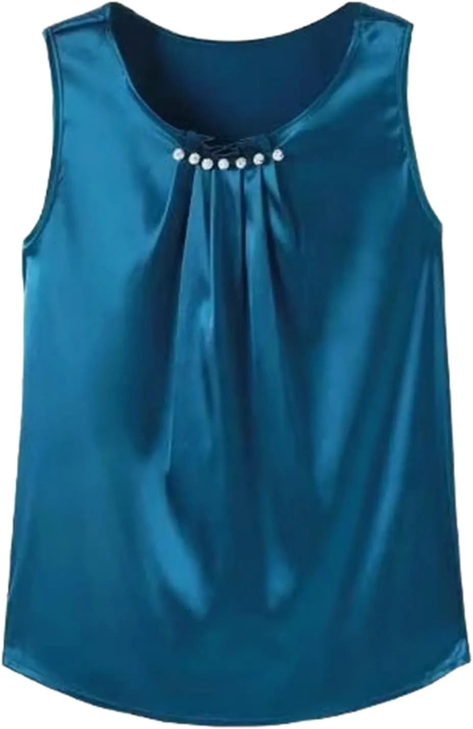 Strap for Women Top O Neck Basic Sleeveless Satin Silk Tank Tops Camisole