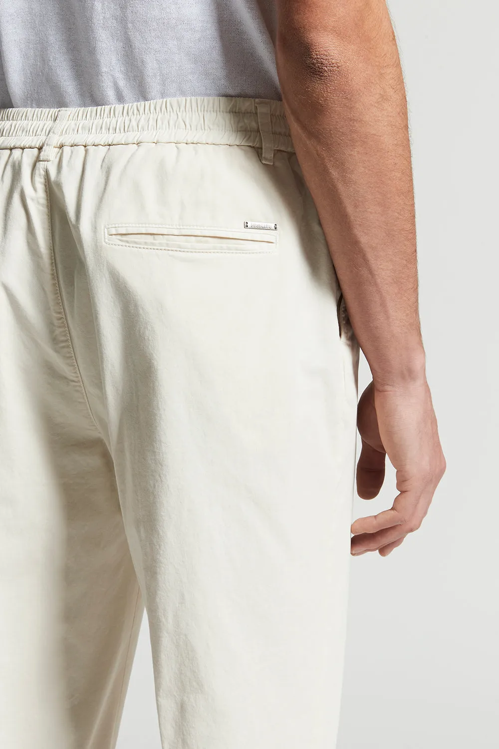 Stretch cotton gabardine jogger trousers