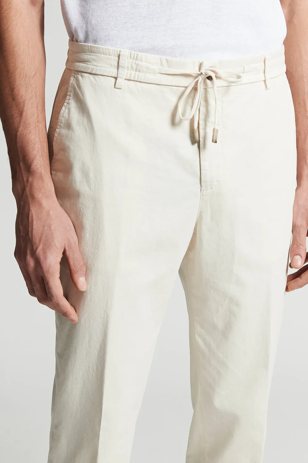 Stretch cotton gabardine jogger trousers
