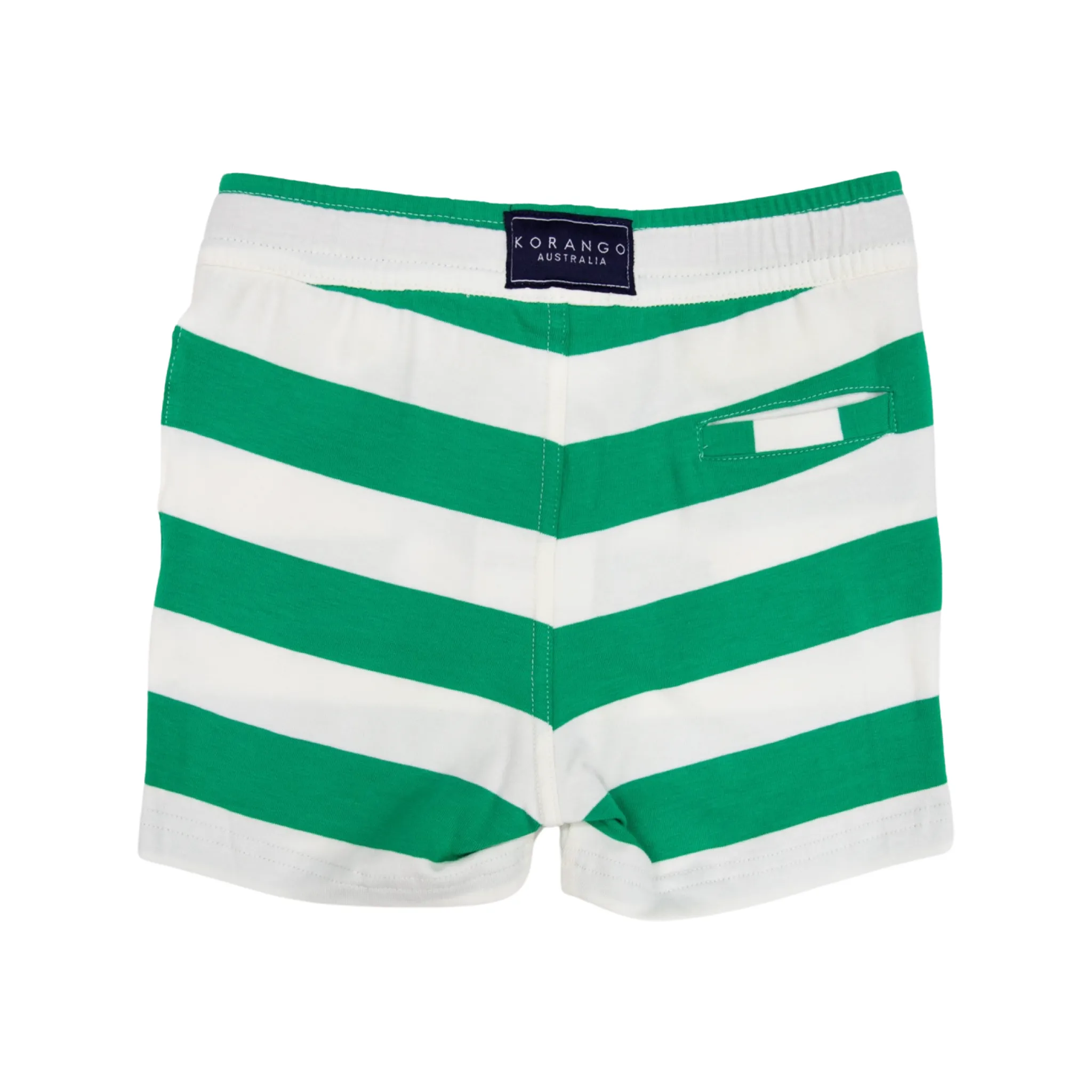 Striped Cotton Short - Green Stripe