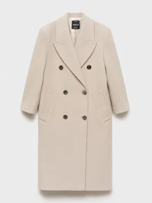 Structured long virgin wool coat