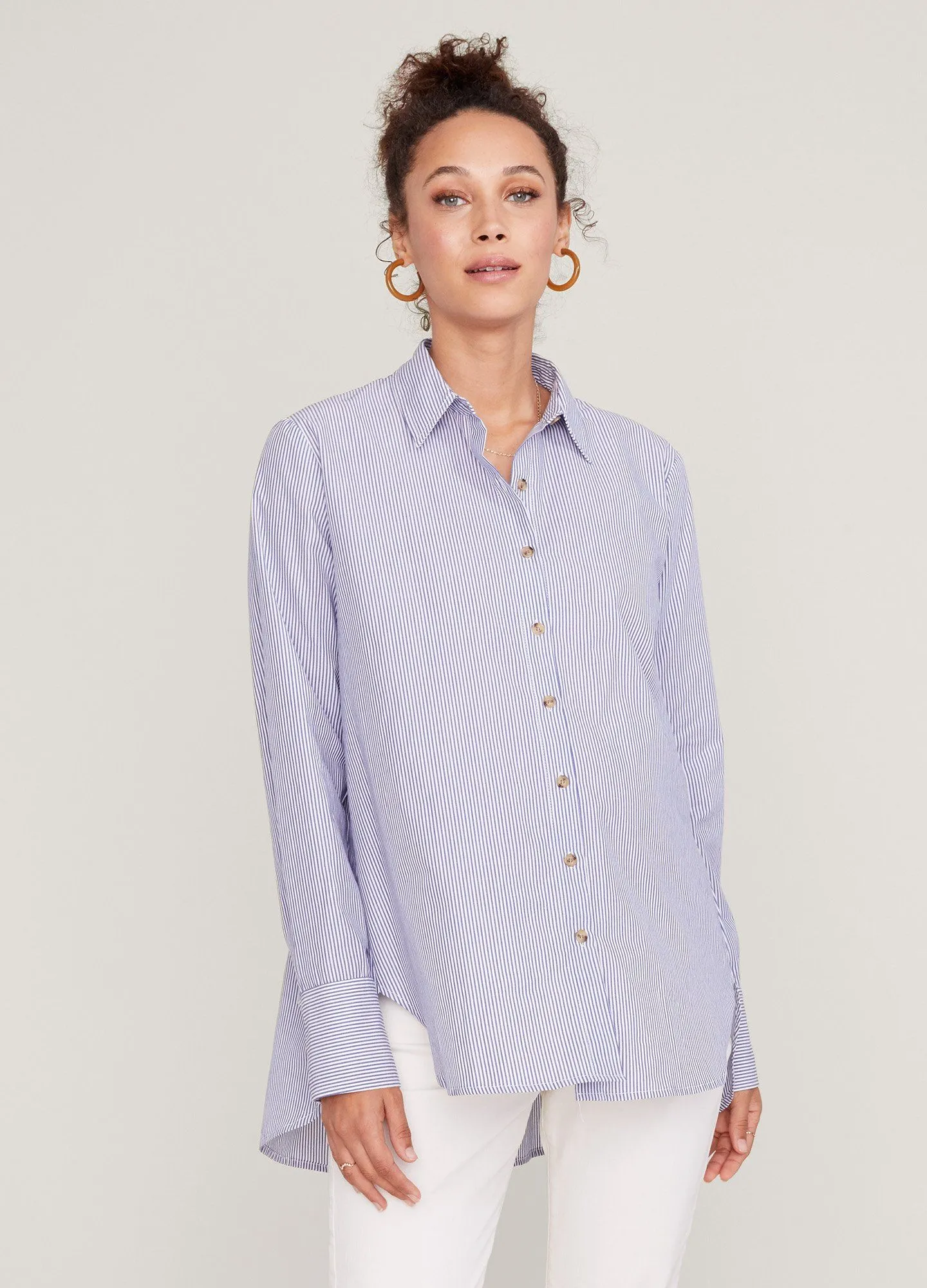 The Drapey Denim Boyfriend Shirt