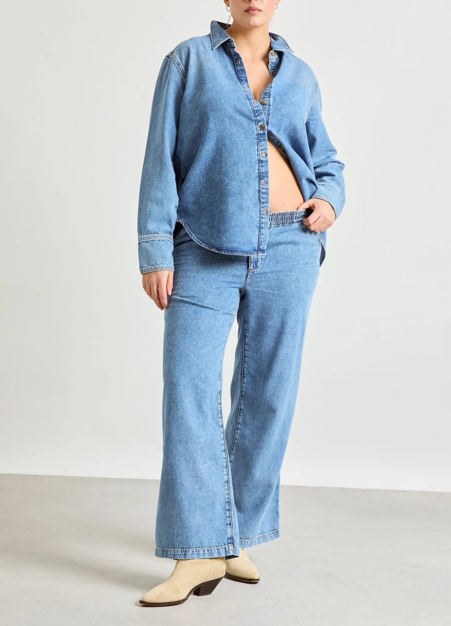 The Drapey Denim Boyfriend Shirt