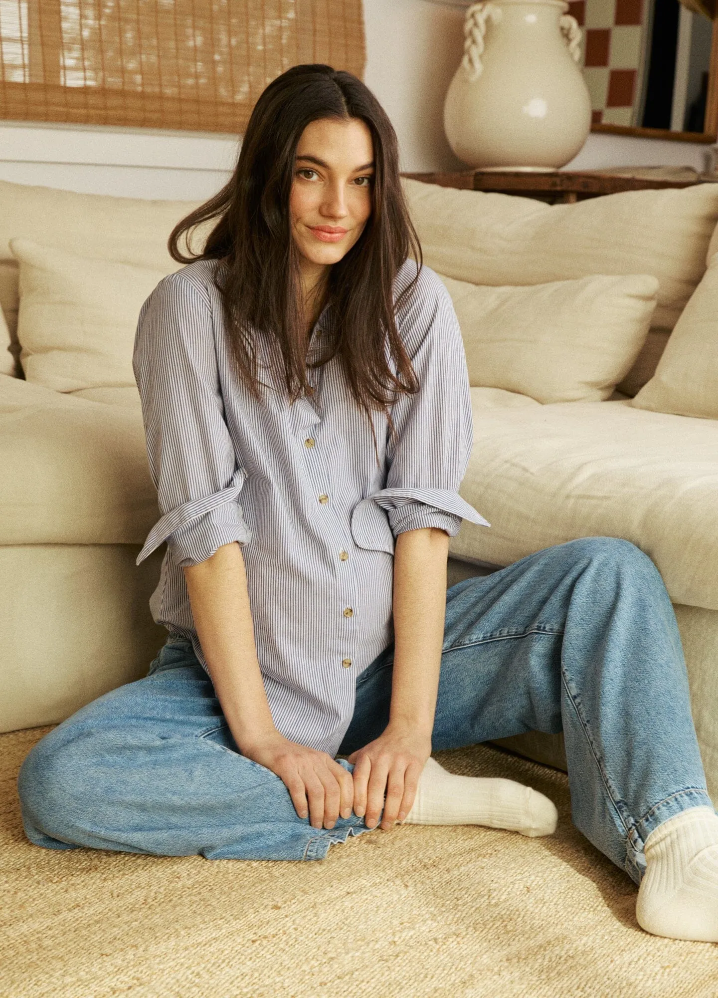 The Drapey Denim Boyfriend Shirt