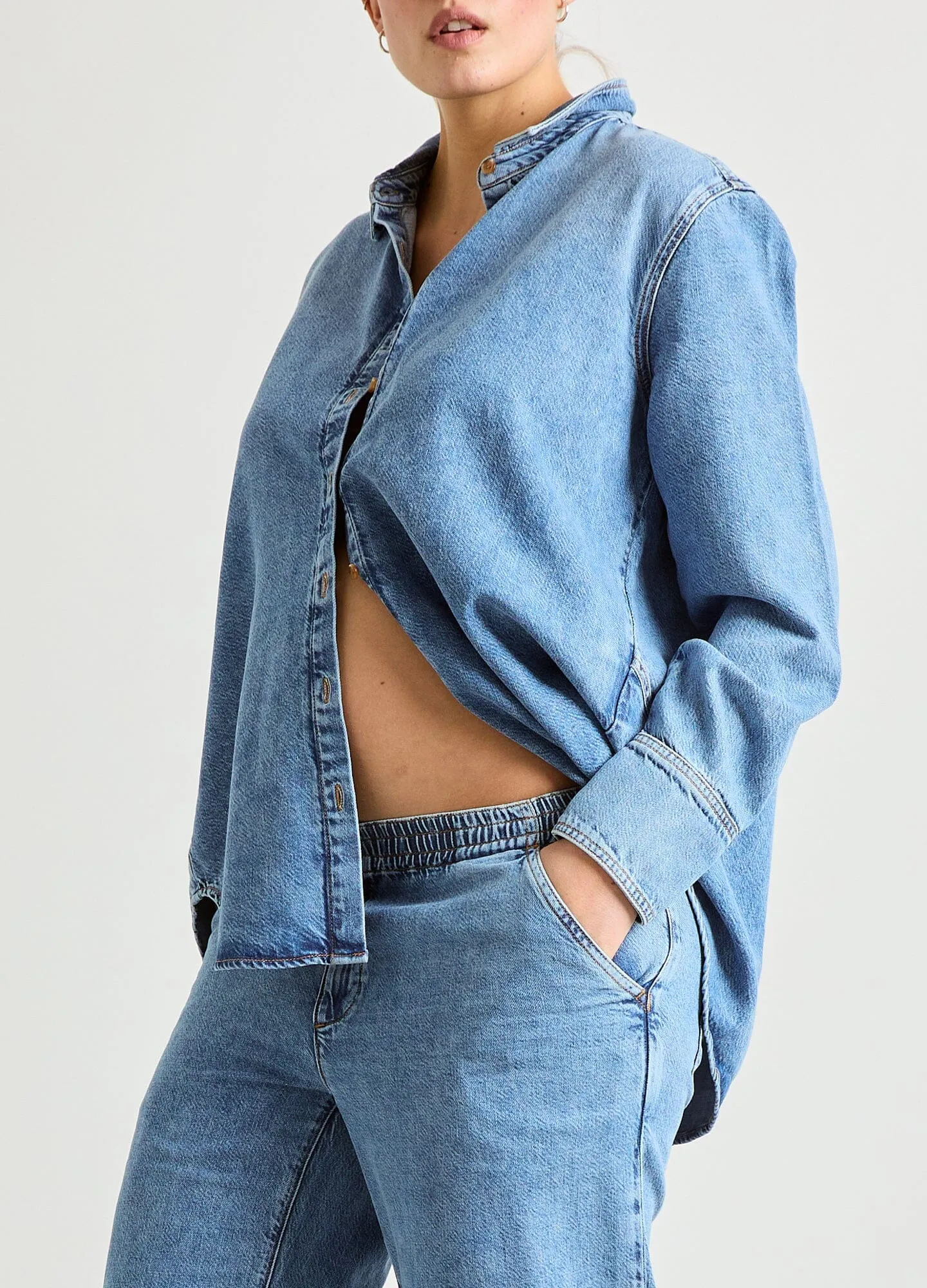 The Drapey Denim Boyfriend Shirt