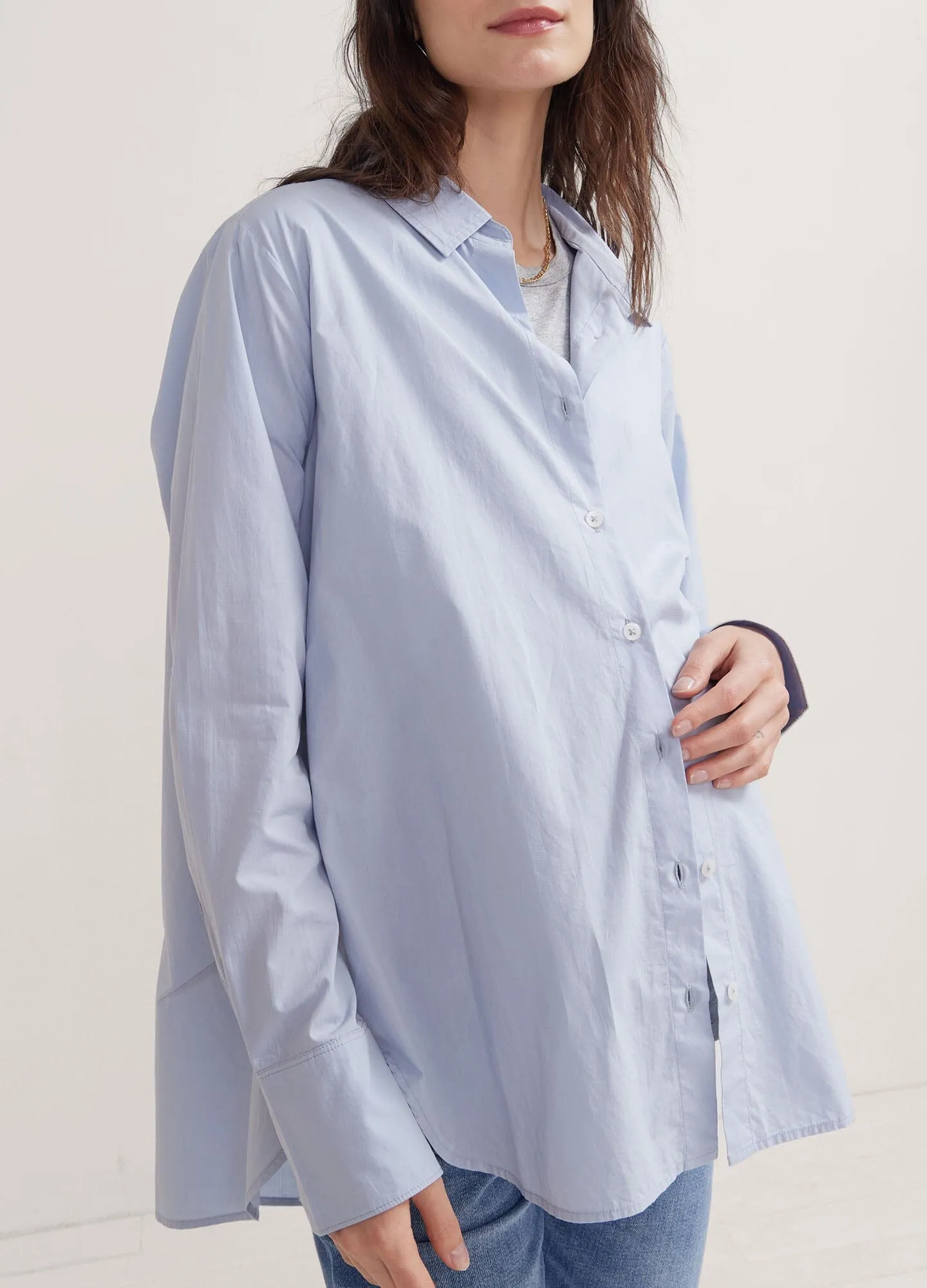 The Drapey Denim Boyfriend Shirt