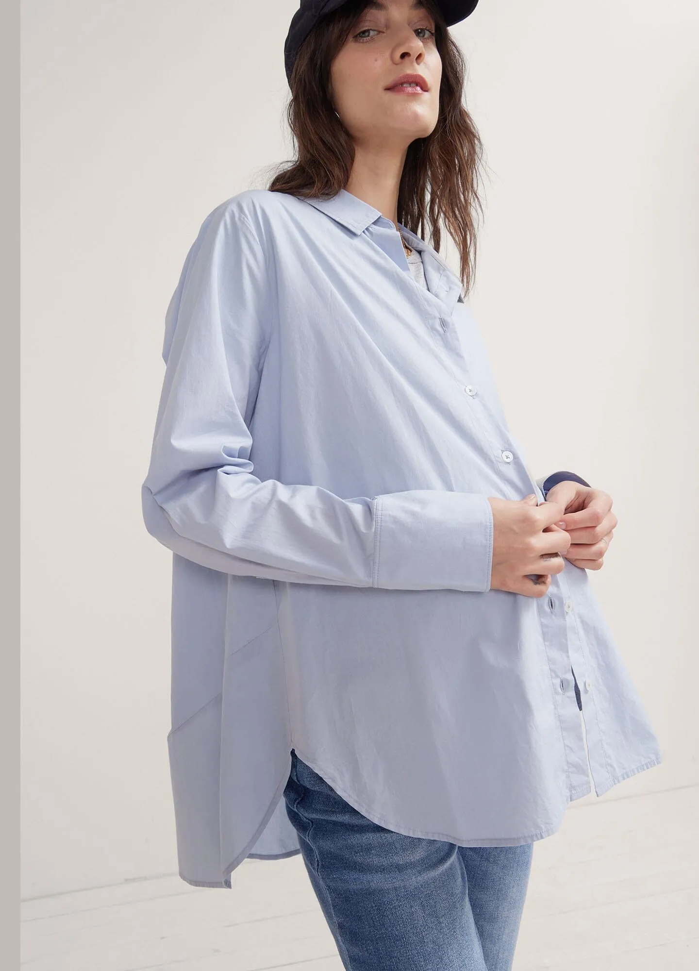 The Drapey Denim Boyfriend Shirt