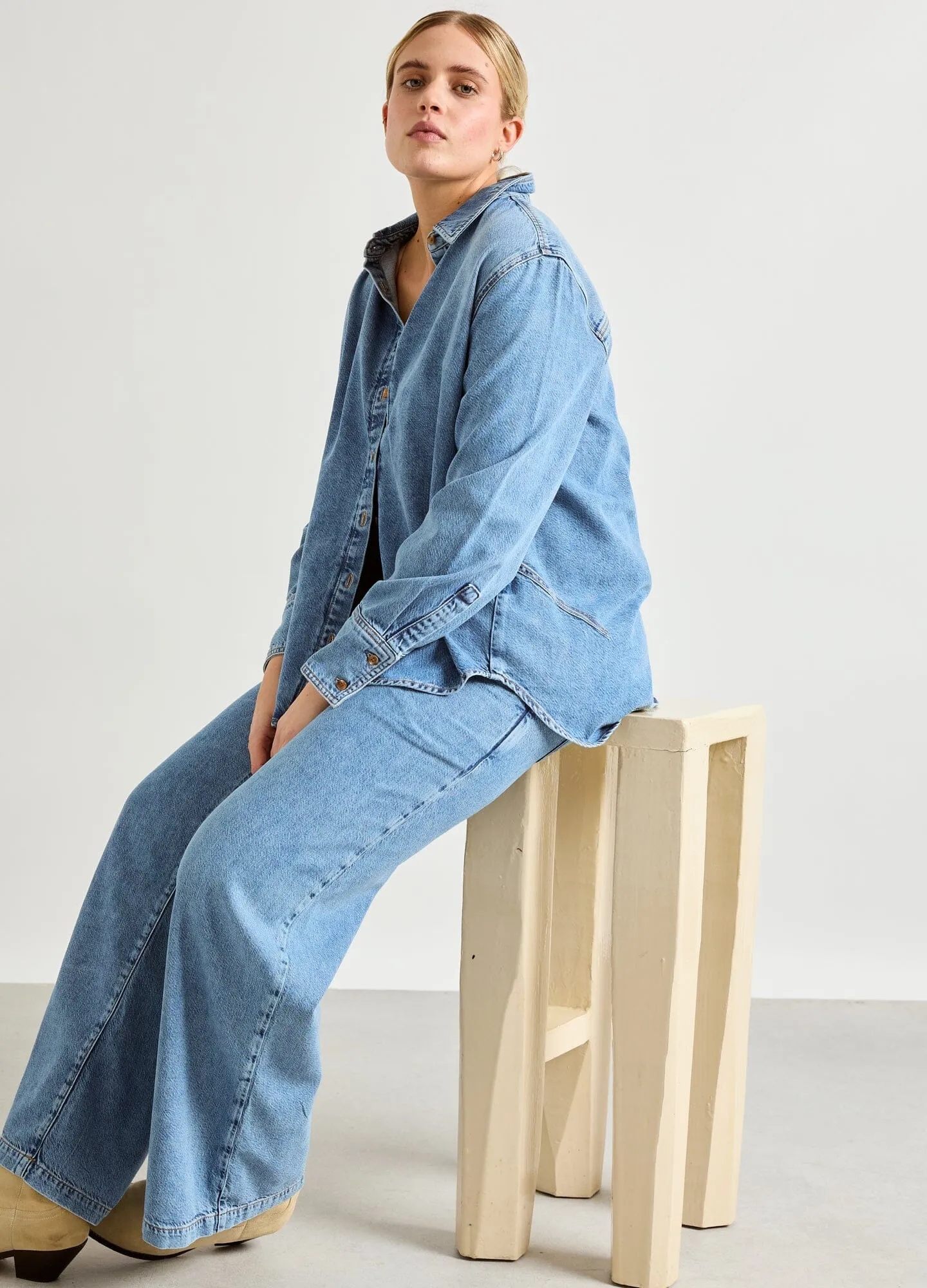 The Drapey Denim Boyfriend Shirt