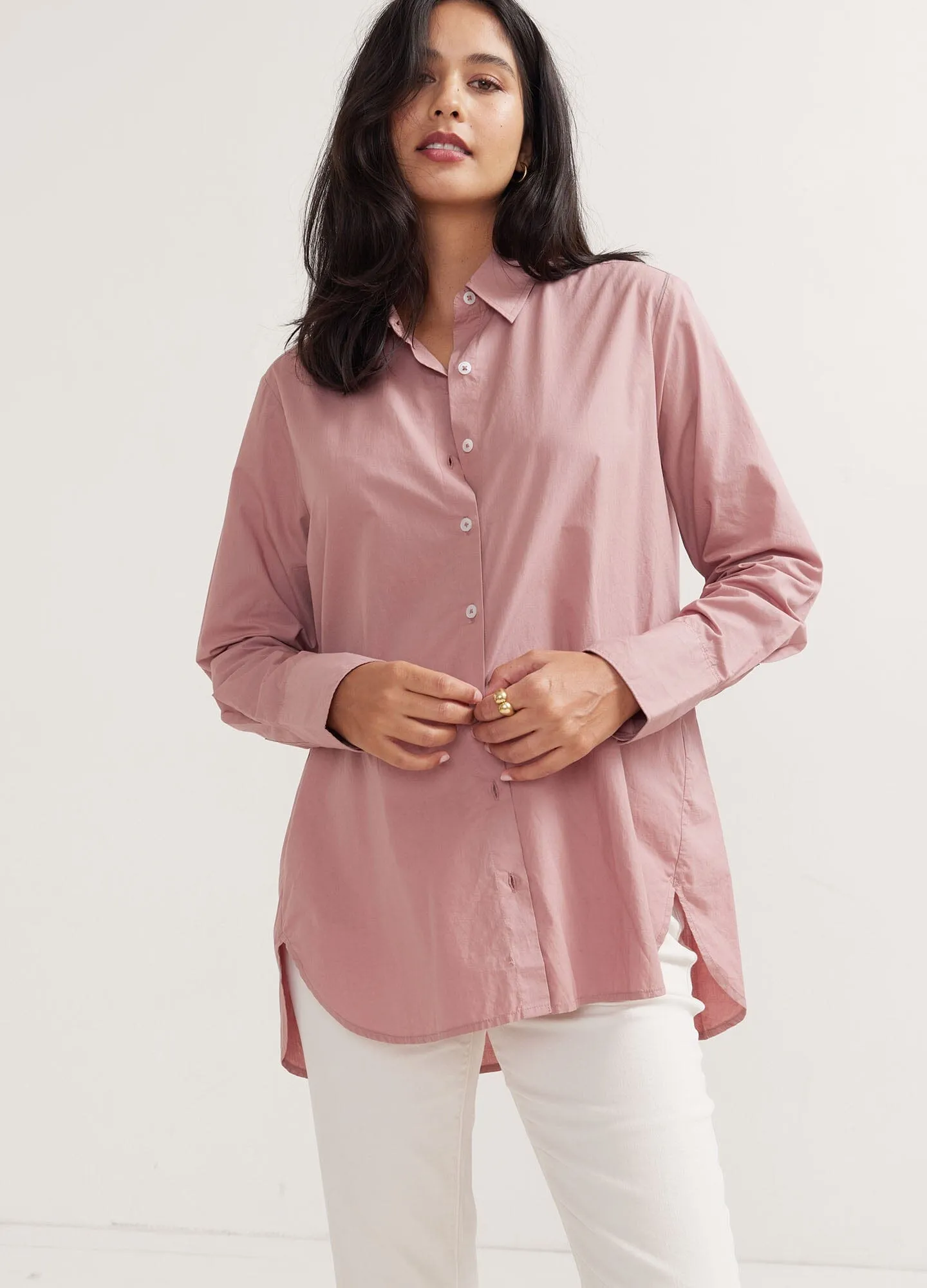 The Drapey Denim Boyfriend Shirt