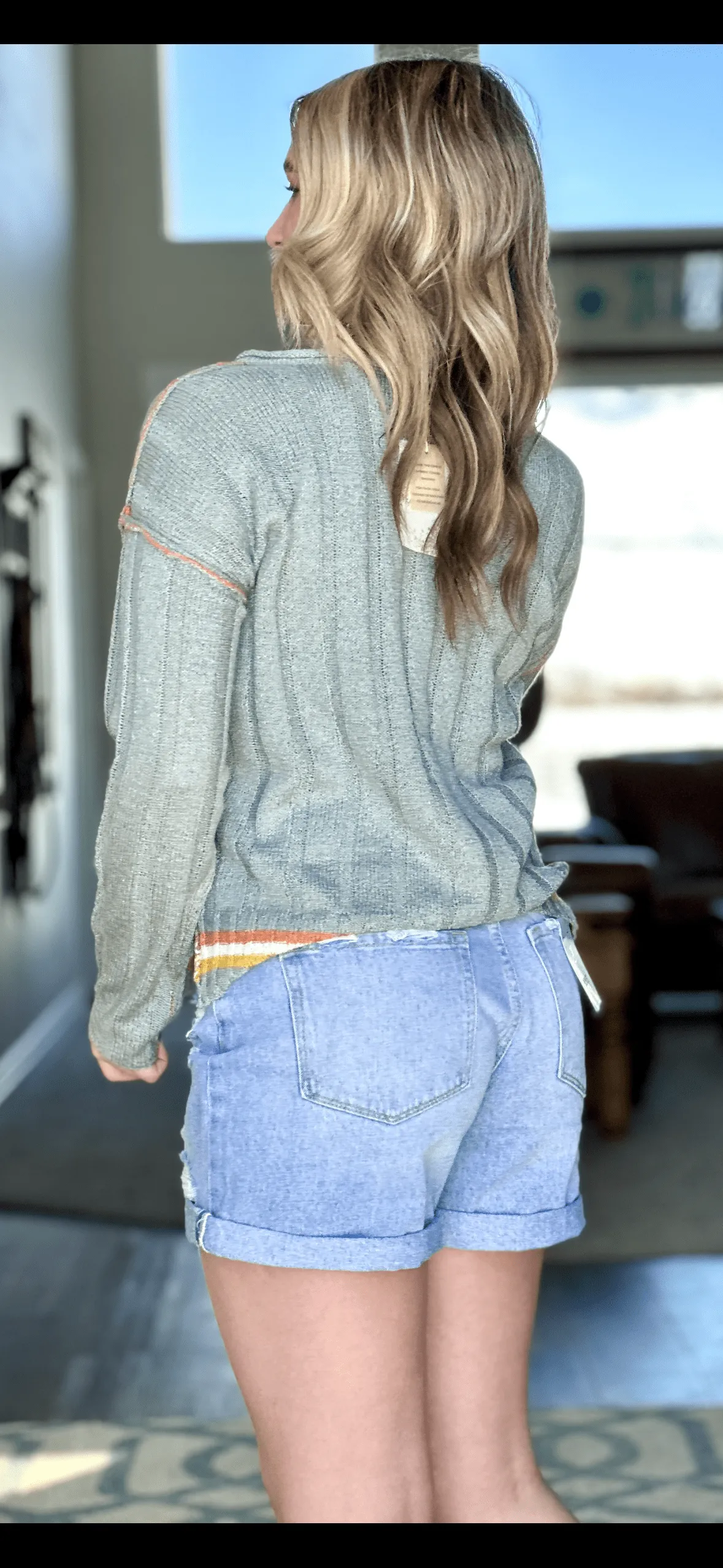 The Vervet Distressed Boyfriend Mid Thigh Shorts