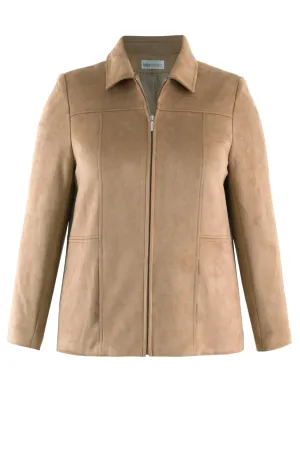WINONA FAUX SUEDE ZIP UP JACKET