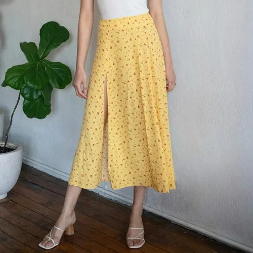 Women Skirt Fashion Elegant Vintage Black Floral Skirts Womens 2020
