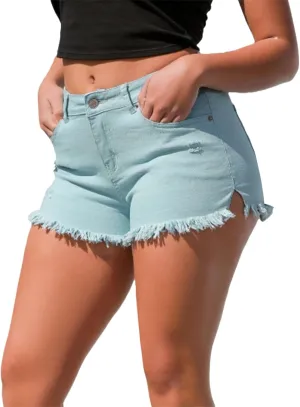 Womens Butt Lifting Jeans Shorts Summer Casual Button High Waisted Stretchy Denim Shorts Comfy Trendy Shorts with Pockets Z4Sky Blue, M