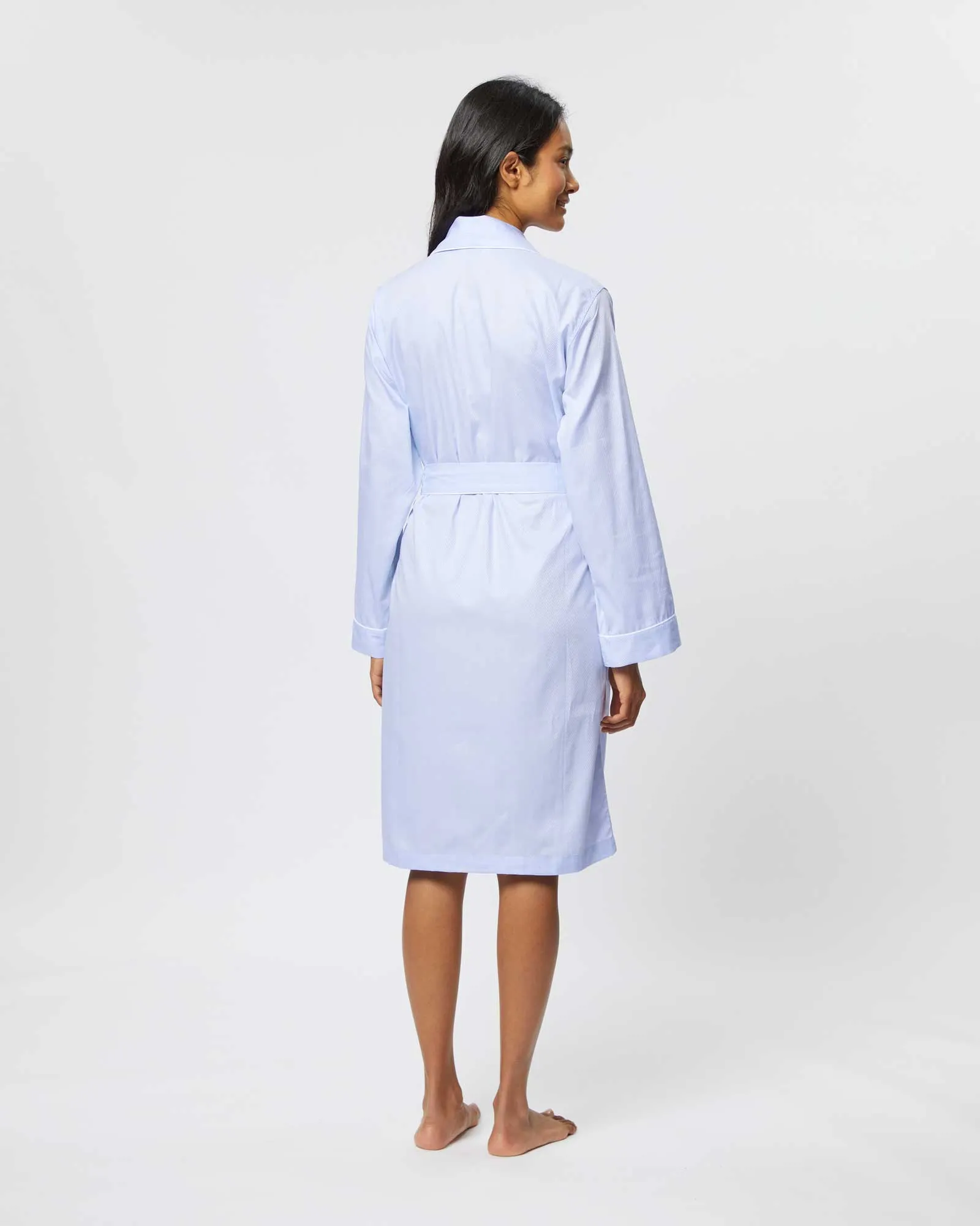 Women's Jacquard Short Dressing Gown - Blue