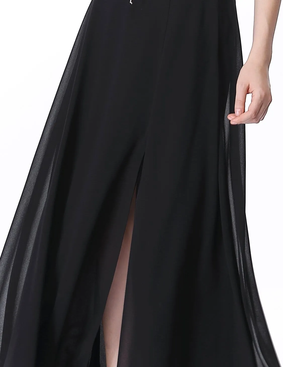 Women's New Elegant Tulle Chiffon Split Skirts High Waist Pleated.