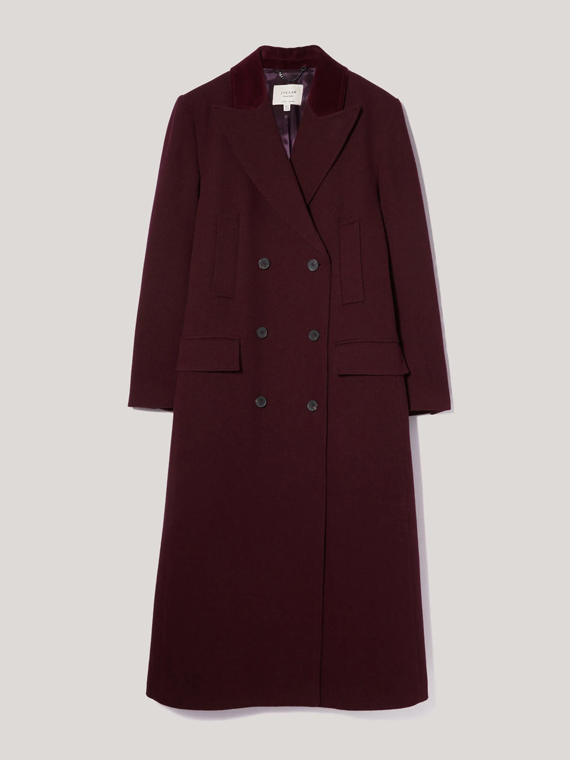 Wool double-breasted overcoat