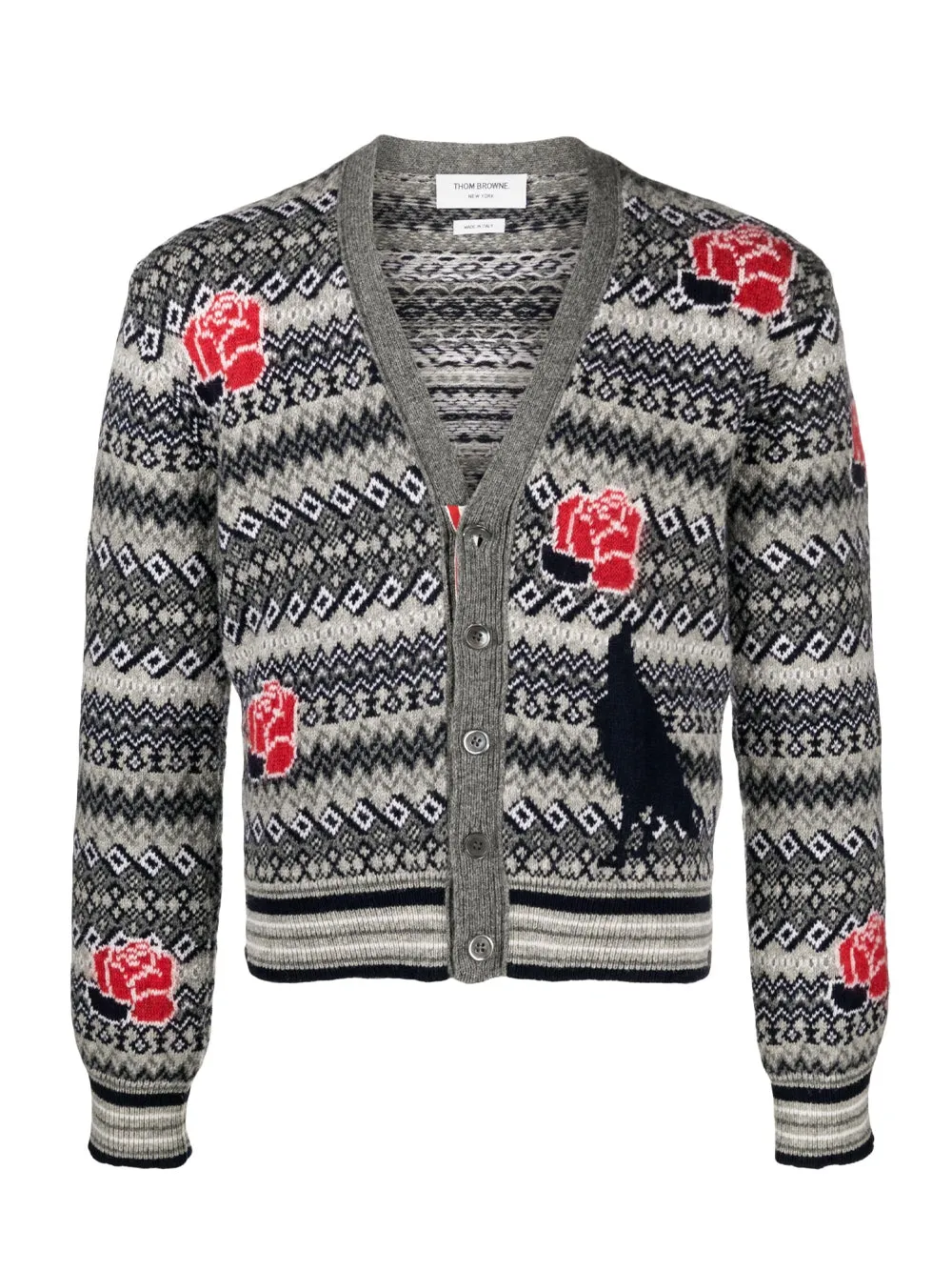 Wool Mohair Rose and Raven Cardigan (Seasonal Multicolor)